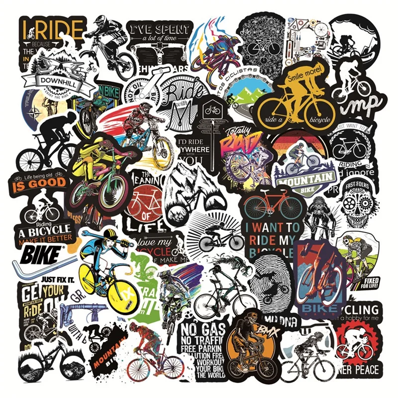 Mountain Biking Bag - 50 STKS Waterdichte Mountainbike Stickers Cool