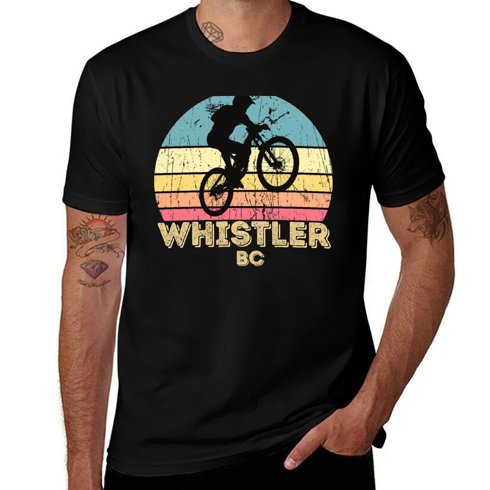 Mountain Biking Whistler - Whistler City Mountainbike T-Shirt Werk Buiten