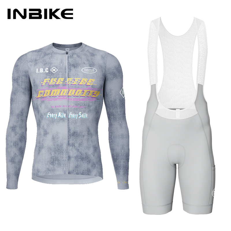 Mountain Biking Overalls - INBIKE Heren wielertrui set lange mouw