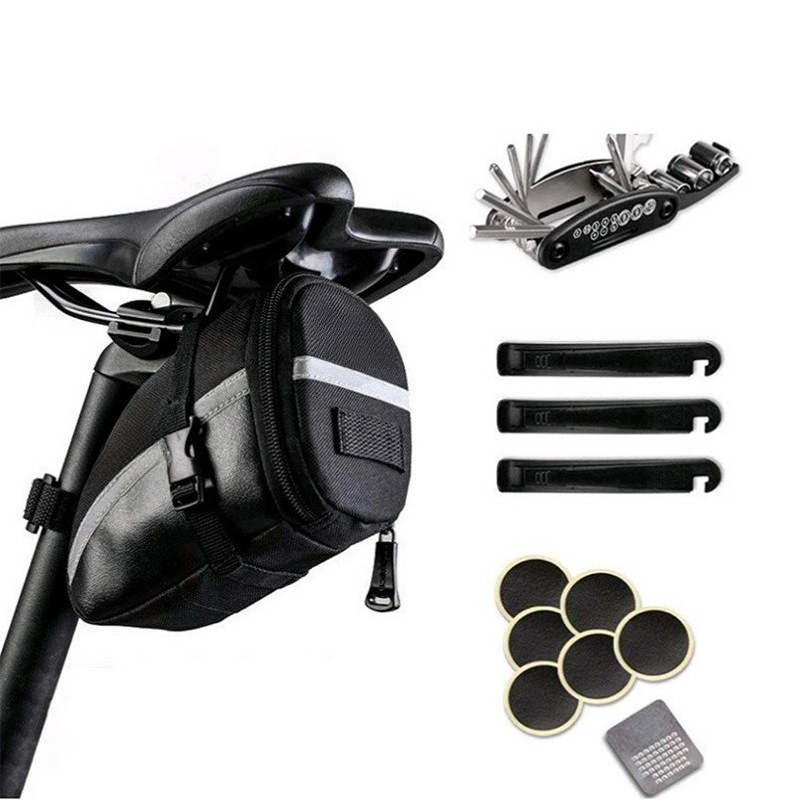 Mountain Biking Bag - Fiets achterzitbagage tas, bandenreparatieset, fietszadeltas, reparatiegereedschap,